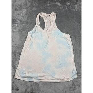 Sundry Tank Top Womens 2 Medium Blue‎ White Tie Dye Racerback Lightweight Soft
